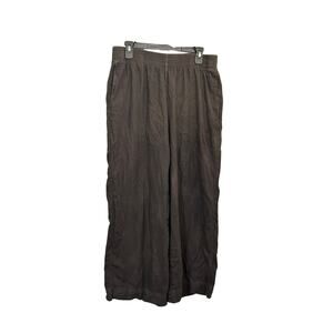 Old Navy brown wide leg linen blend pants large classic
